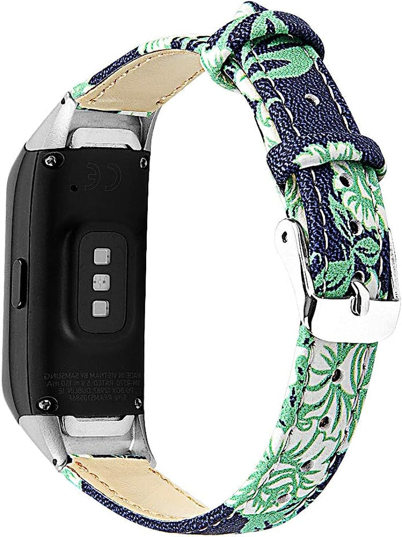 Techcode SM-R370 Galaxy Watch Band, Genuine Leather Watch Band with Metal Buckle Adjustable Strap Anti-Slip Replacement Wristband Quick Release for Samsung Galaxy Fit SM-R370  TechCode   