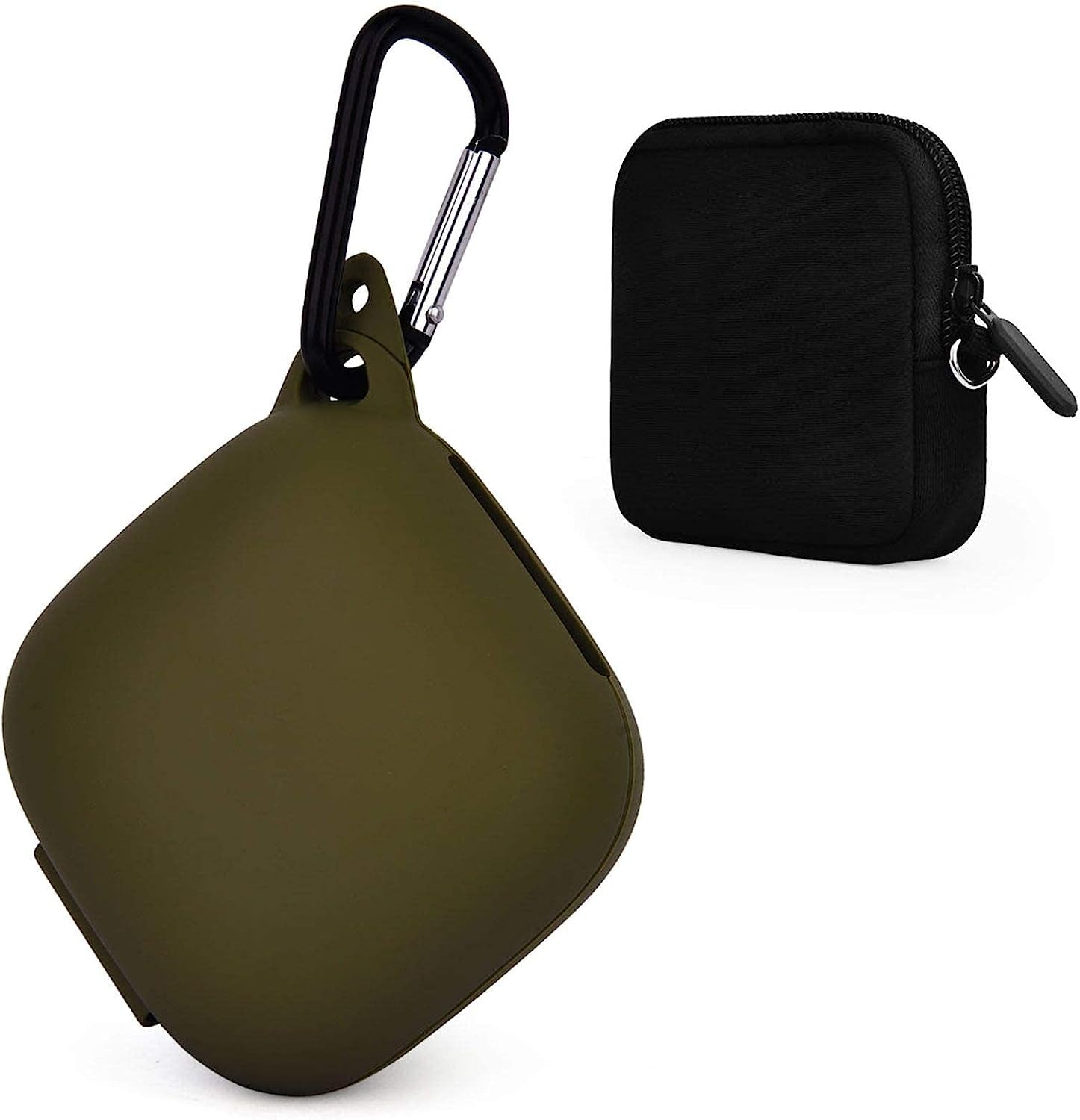 TOROTOP Case Compatible for Powerbeats Pro Case Cover,Anti-Lost & Shockproof Easy Carrying Silicone Case Accessories with Keychain and Soft Portable Storage Travel Carrying Case (Black)  TOROTOP Olive green  