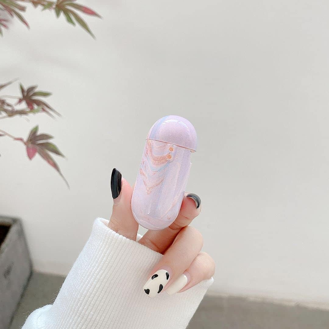 ZARLLUIT Purple Marbled Airpods Case - Airpods 2/1 Marble Decals Case, Water Paste Process Soft Flexible TPU Purple Marble Protective Cover for Apple Airpods 2/1- Only Airpod Case in Box  ZARLLUIT   