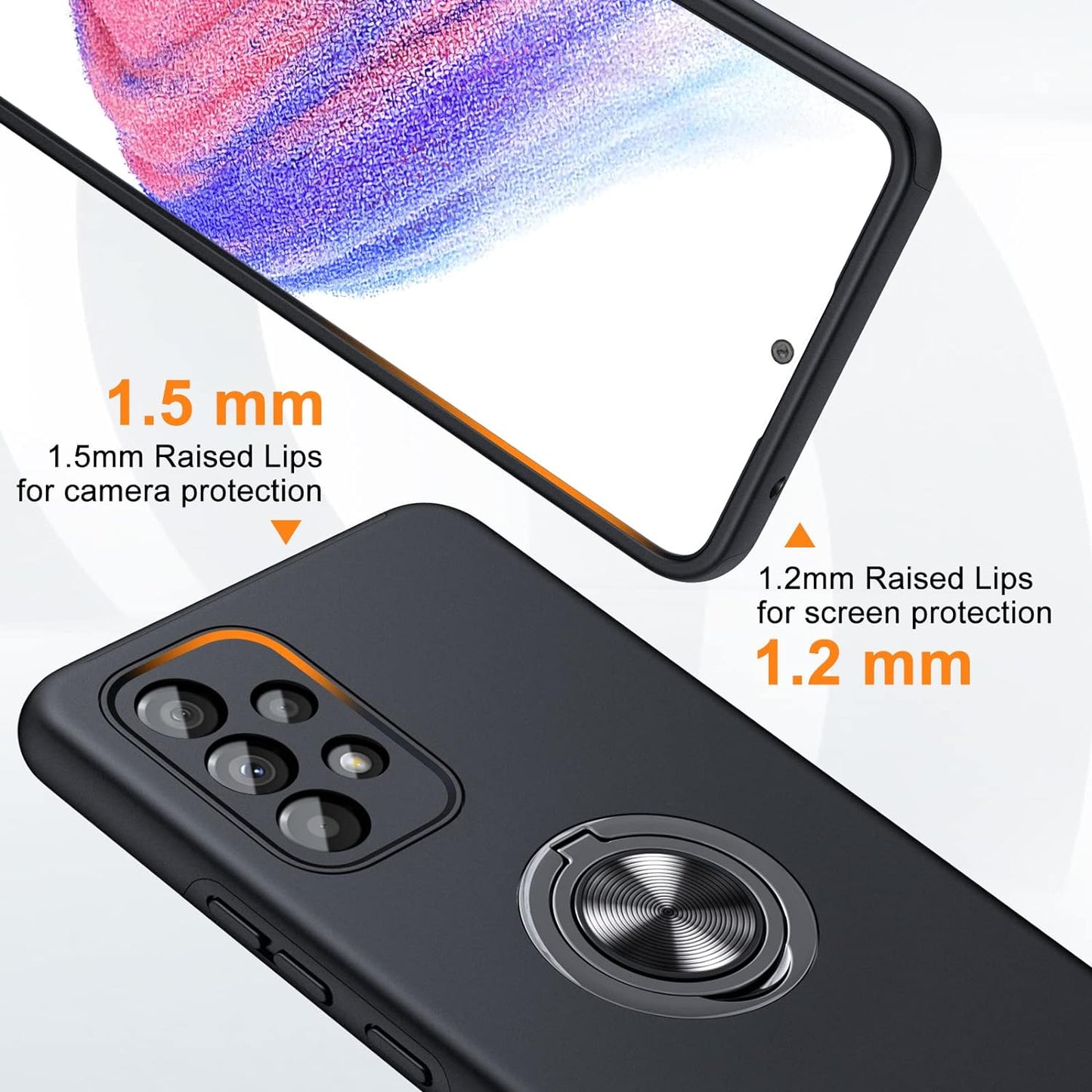 JAME for Samsung A53 5G Case, Galaxy A53 5G Case with Shockproof Protective Case with Rotatable Kickstand for Samsung Galaxy A53 5G Case, Black  JAME   