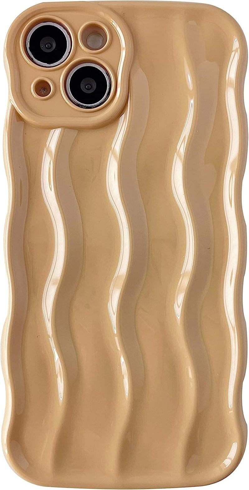 Caseative Water Ripple Pattern Curly Wave Frame Soft Compatible with Iphone Case (Green,Iphone 14 Pro)  Caseative Khaki Iphone 14 