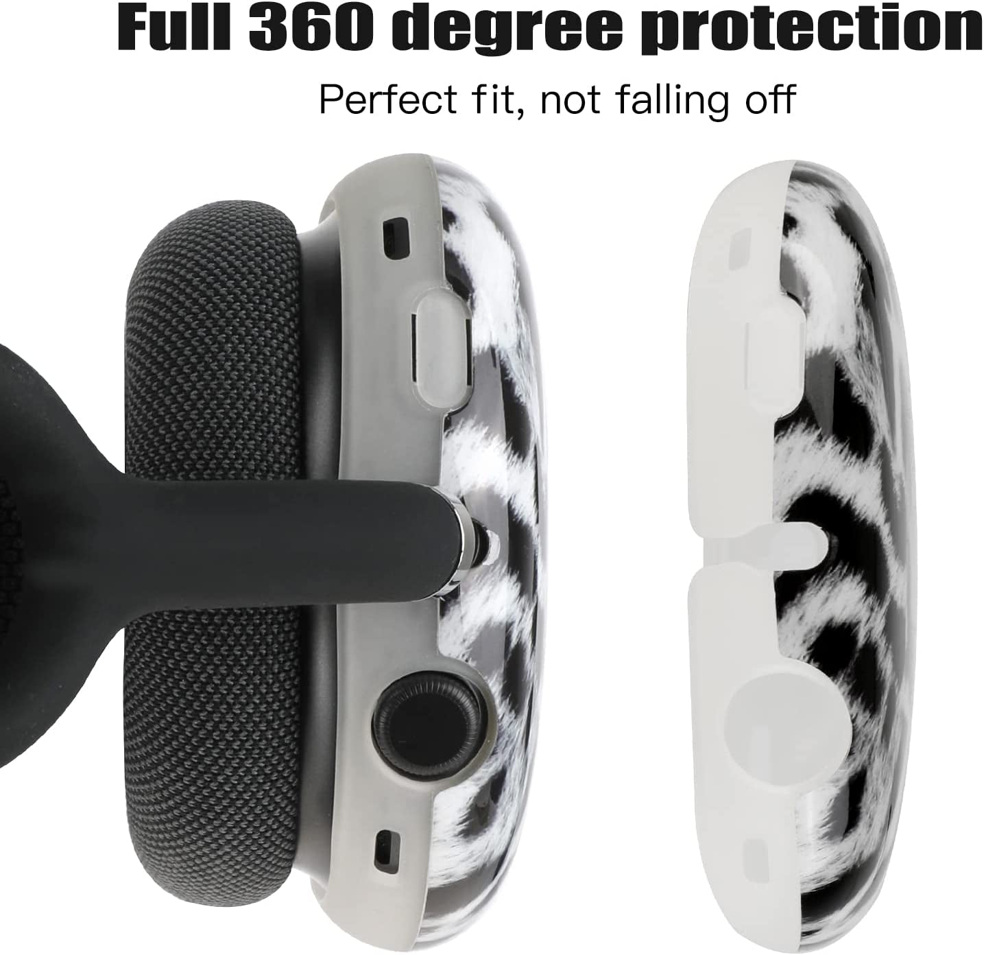 OOTSR Airpods Max Case Cover,Leopard Print Ear Cups Cover for Airpods Max,Skin Protector Cover for Apple Airpods Max(White)  OOTSR   