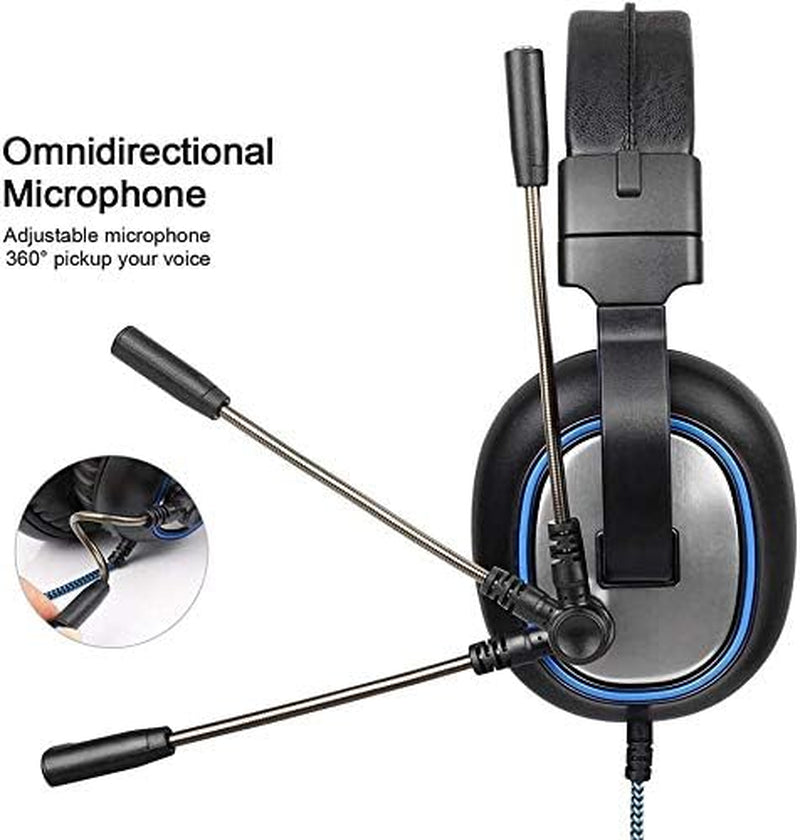 YHLZ Gaming Headset, Gaming Headset 3.5Mm Stereo Over-Ear Headphone with Adjustable Microphone Volume Control Noise Canceling for PC Laptop Smart Phone  Rivia   