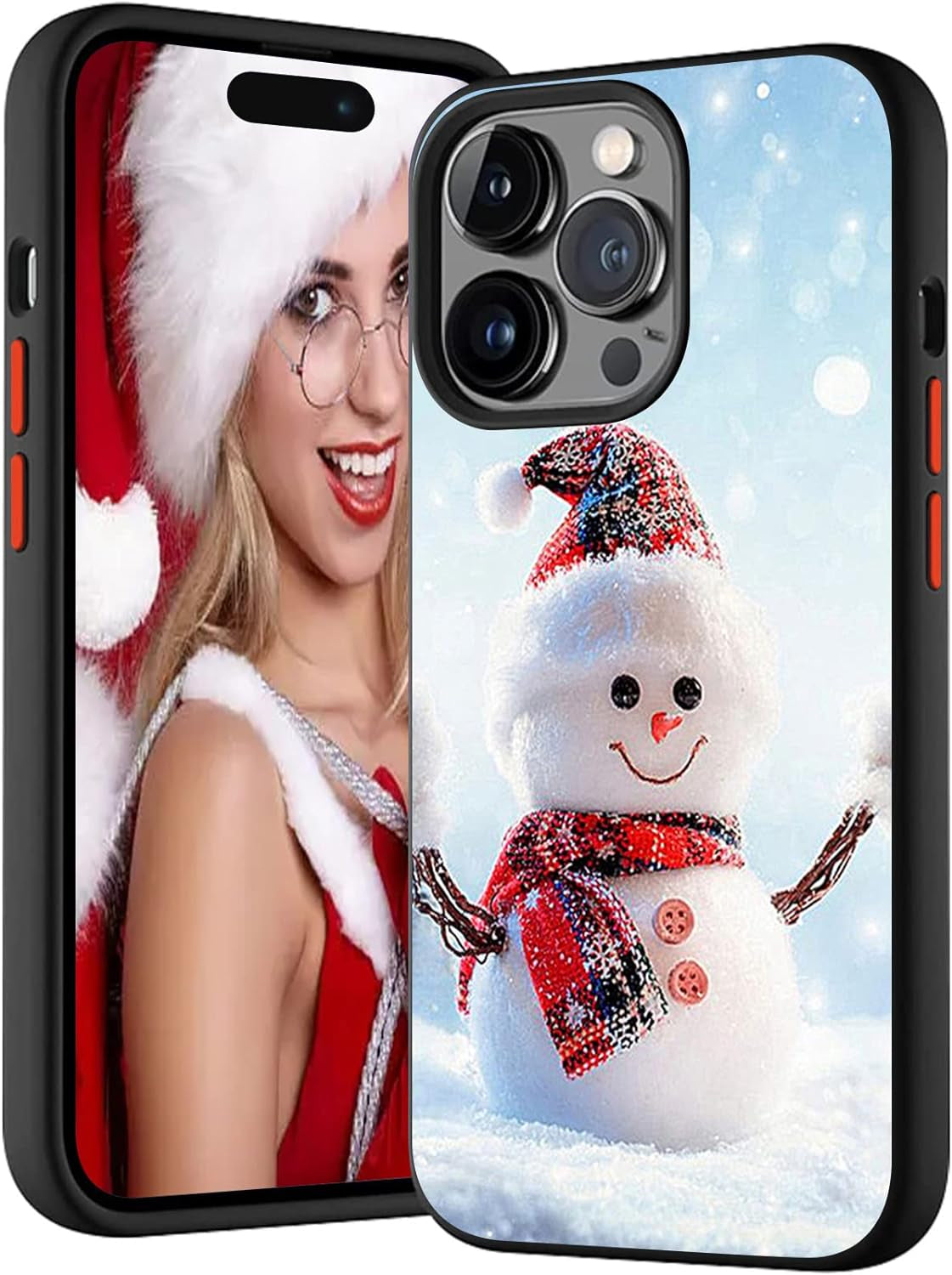 SINQERISHT Christmas Case Compatible with Samsung Galaxy S21 plus Phone Cases Hybrid Hard PC Soft TPU Bumper Full Body Shockproof Protective Cute Xmas Cover(Santa Claus)  SINQERISHT Smiling Snowman Galaxy S20 Fe 