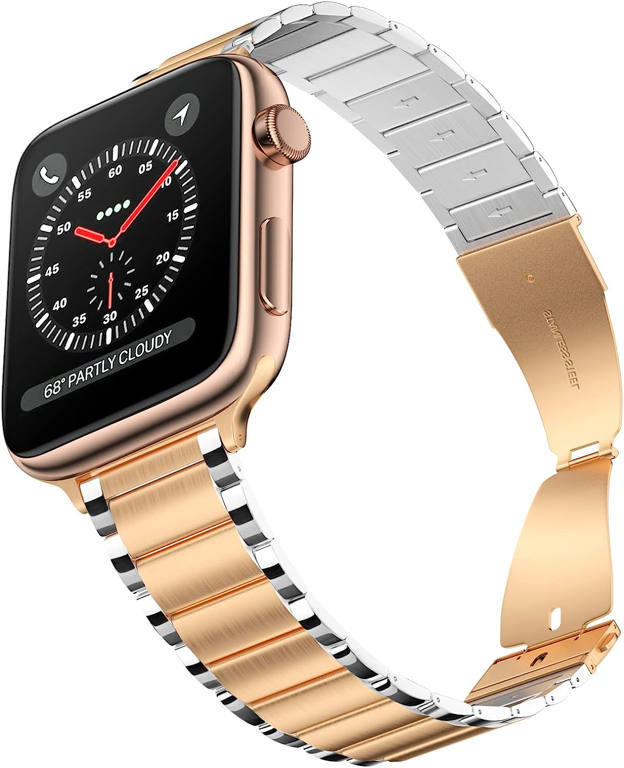 CINORS Metal Dressy Watch Band Compatible with Apple 8 41Mm Iwatch Iphone Rose Gold and Silver Womens Bands 41 40Mm Thin Link Bracelet 38Mm Stainless Steel Watches Strap for Series 7 6 5 4 3 2 1 SE  CINORS Rose Gold/Silver Rose Gold 49 45 44 42mm 