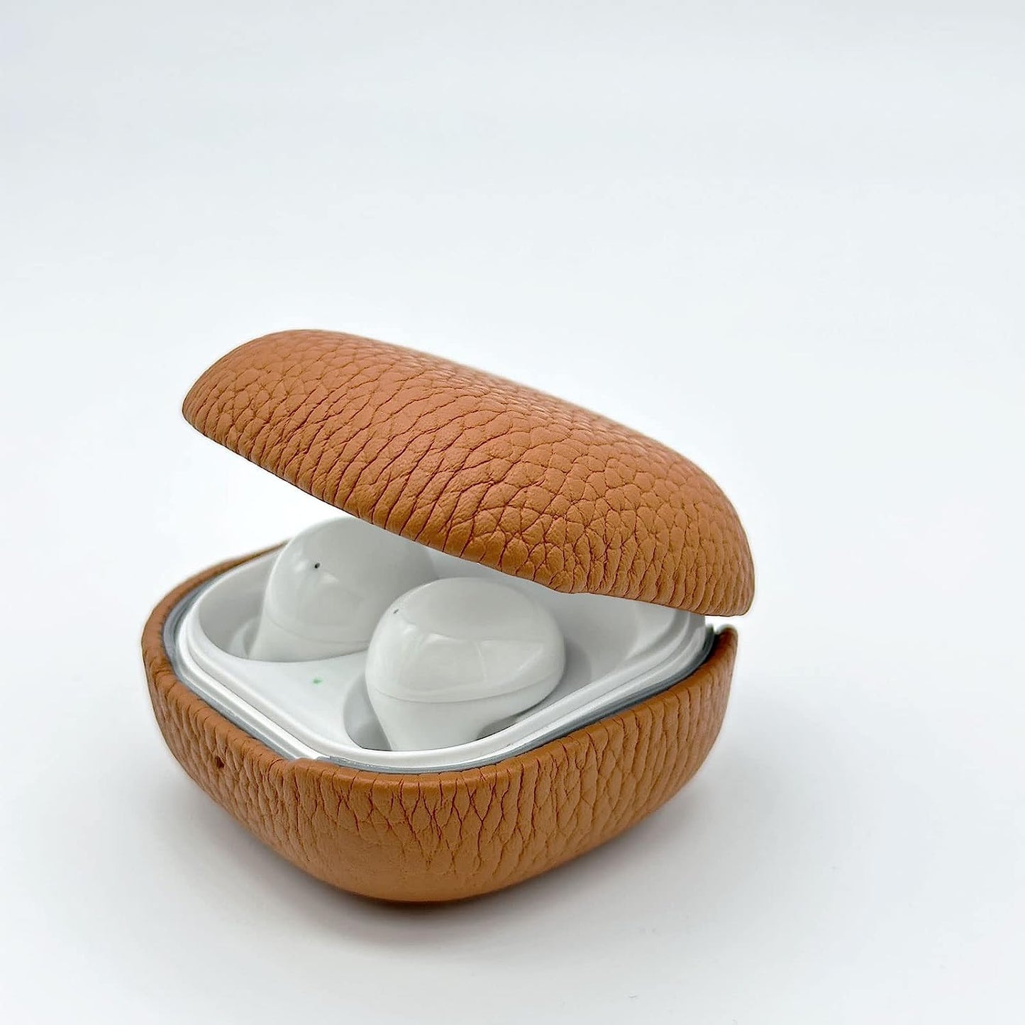 Cover Case for Samsung Galaxy Buds 2 Case，Galaxy Buds Pro Case Galaxy Buds Live Case,Genuine Leather Case Complete Protection against Scratches, Bumps, Anti-Shock and Anti-Slip Orange  Keminsung   