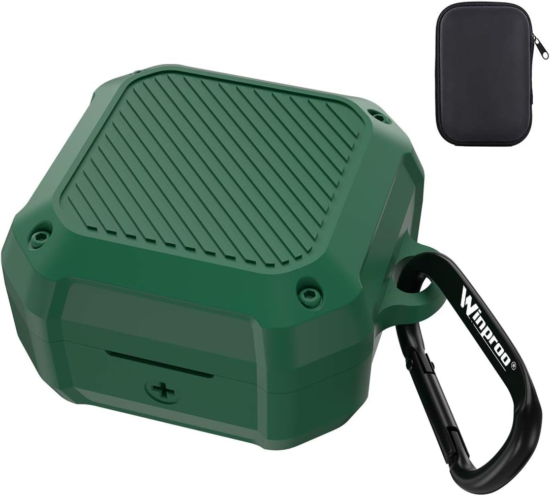 Winproo One-Piece Armor Cover Compatible Galaxy Buds 2 / Pro 2021 Galaxy Buds Live 2020 Case, Silicone Shock Resistant Samsung Earbuds Full Body Protective Case with Zipper Box and Keychain  YING GE   