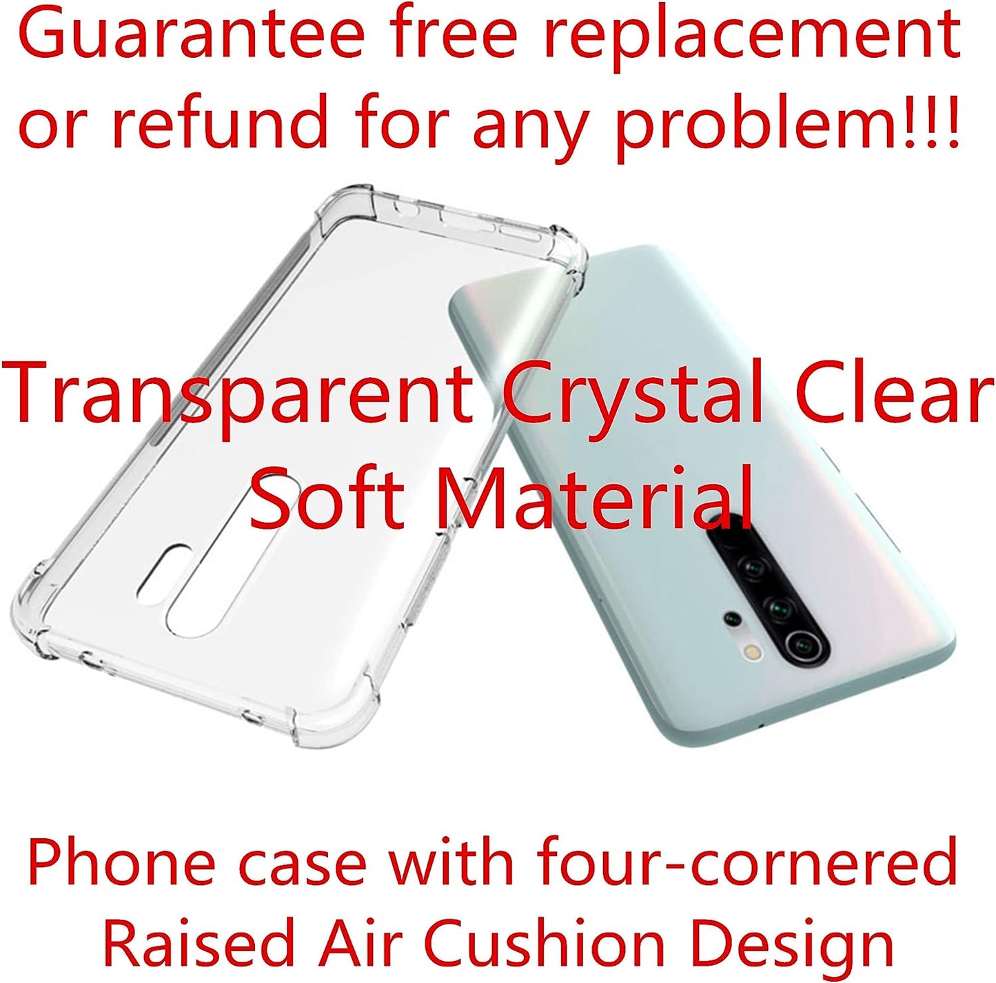 HUANGTAOLI Case Compatible with Xiaomi Redmi Note 8 Pro, Slim Soft TPU Shockproof Transparent Crystal Clear Phone Case Cover with Corner Bumper  HUANGTAOLI   