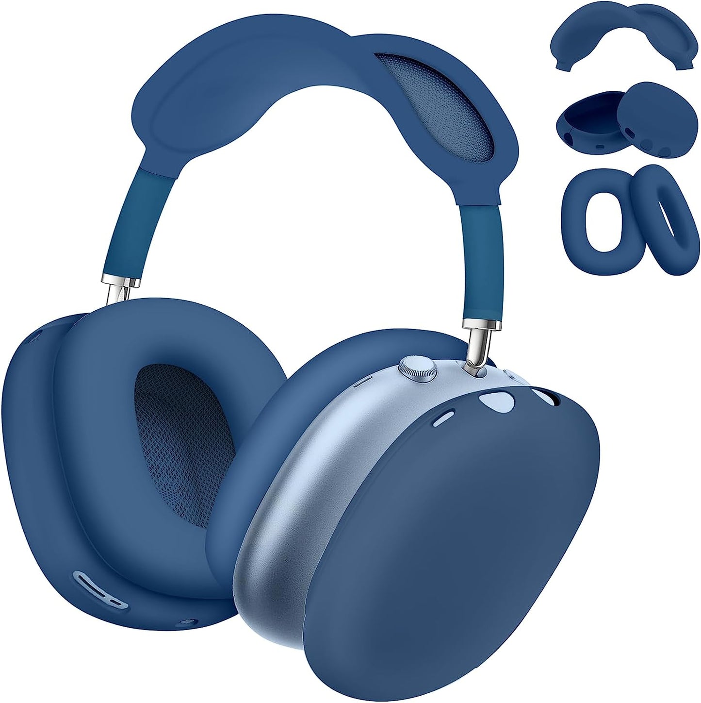 Vsagier Silicone Case for Airpods Max Headphones, Scratch-Resistant Earcup Caps and Headband Cover for Airpods Max, Airpods Max Accessory Skin Case,(Light Pink)  Vsagier G-Blue plus  