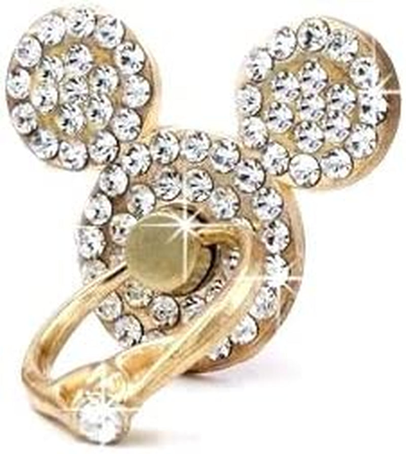 Accessoryhappy Mickey Ears Ring Stand, Rhinestone Crystal Bling Diamond 360° Rotation Cell Phone Stent Holder Grip Kickstand for Iphone 7 7 plus Iphone 8 8 plus 6S 6 Galaxy S7 S8 (Clear)  AccessoryHappy   