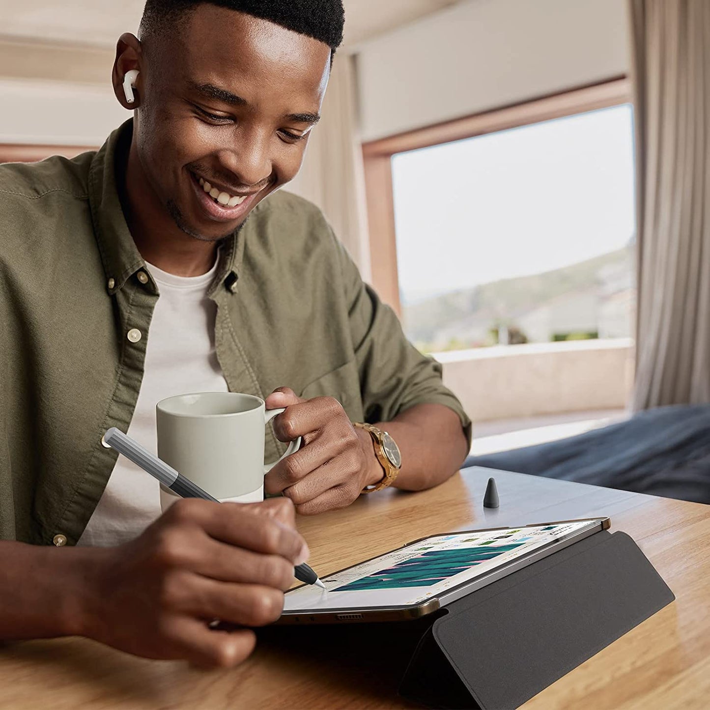 ESR Apple Pencil Case Compatible with Apple Pencil 2Nd Generation, Durable Silicone Sleeve, Compatible with Magnetic Charging, Ultra Lightweight Apple Pencil Cover, Black  Electronic Silk Road Corp   