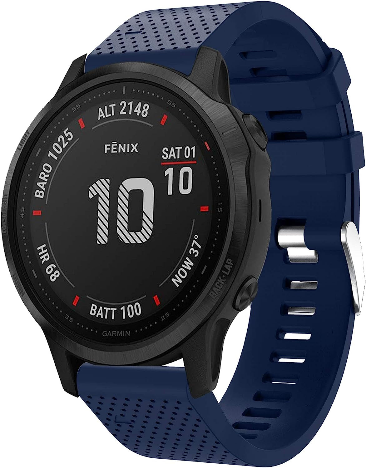 Fit for Garmin Fenix 6S Pro Watch Bands, Fenix 6S Sapphire Quick Fit 20 Watch Band Silicone Replacement Straps Accessory Band Wristbands Fit for Garmin Fenix 5S plus for Women Men (Black)  XHNee Navy  