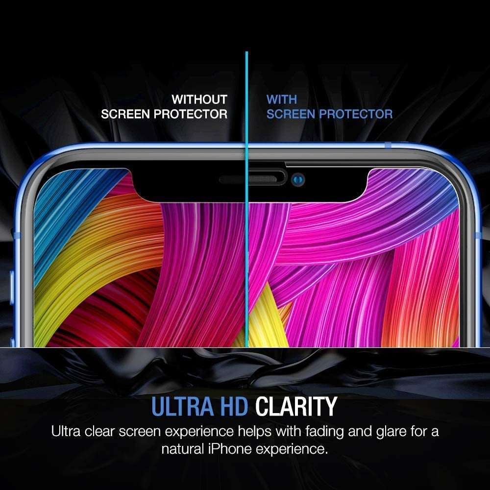 TETHYS Glass Screen Protector Designed for Iphone 11 / Iphone XR (6.1") [Edge to Edge Coverage] Full Protection Durable Tempered Glass Compatible Iphone XR/11 [Guidance Frame Include] - Pack of 3  TETHYS   