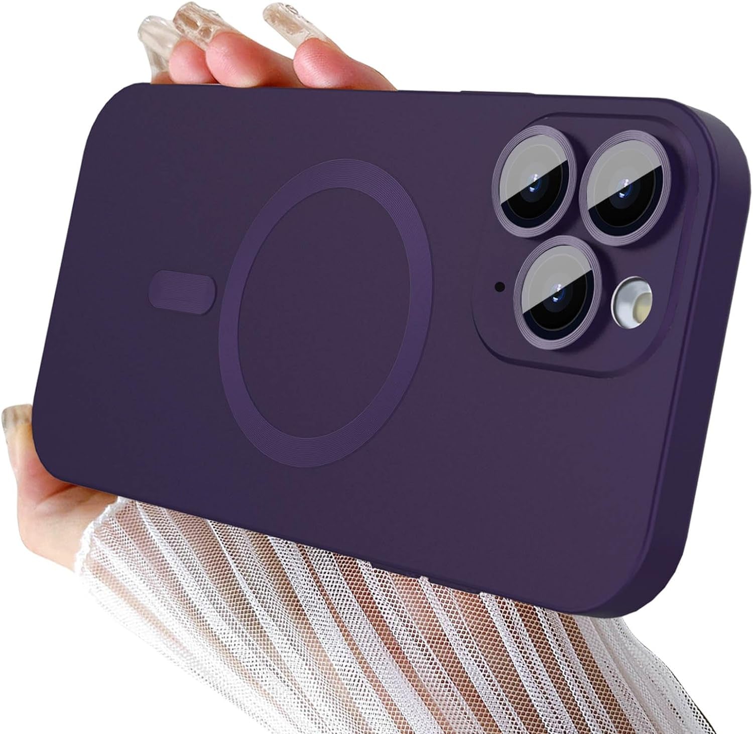 Womdakon Magnetic Case for Iphone 11 Pro Max Phone Case for Women, [Adaptation with Magsafe] Matte Luxury Soft Metallic Luster Design for Iphone 11 Pro Max 6.5'' with Camera Protector-Green  Womdakon Purple  