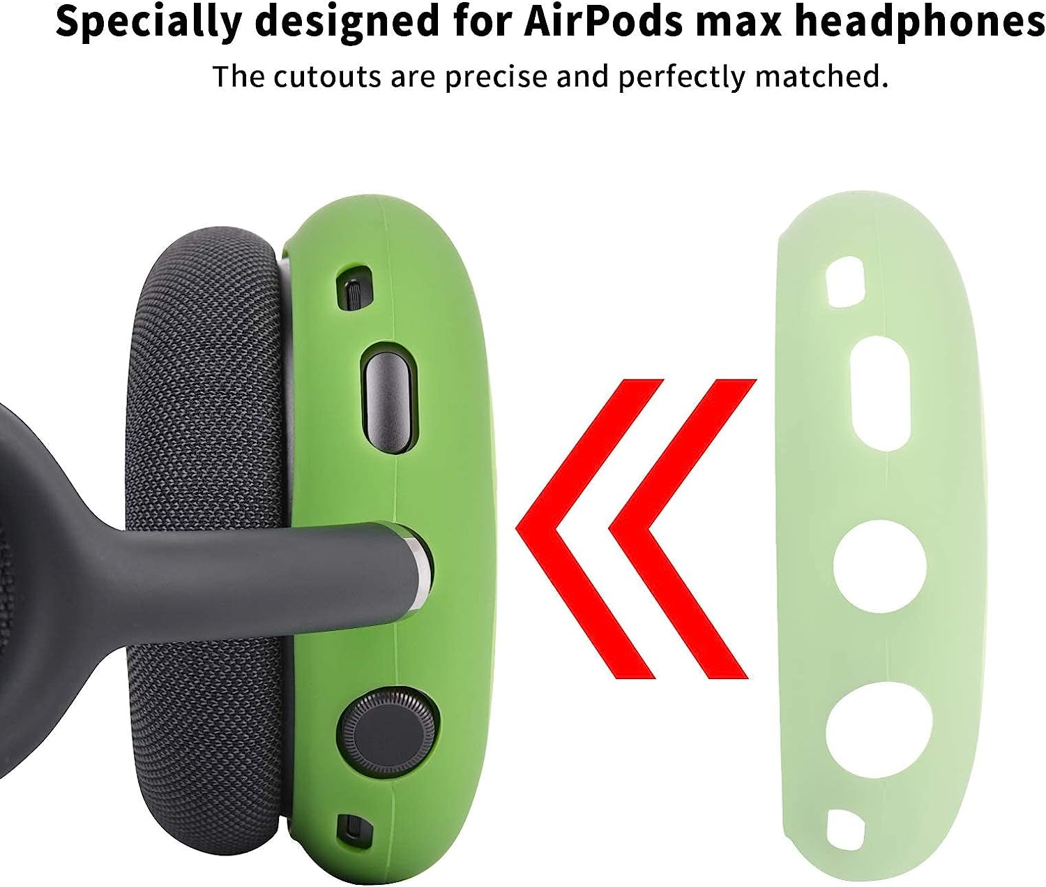 Airpods Max Cover, Cute Cartoon Funny for Airpods Max Case, Soft Silicone Airpod Max Accessories for Airpod Max Headphones Ear Pads Cushions (Avocado)  QINGQING   