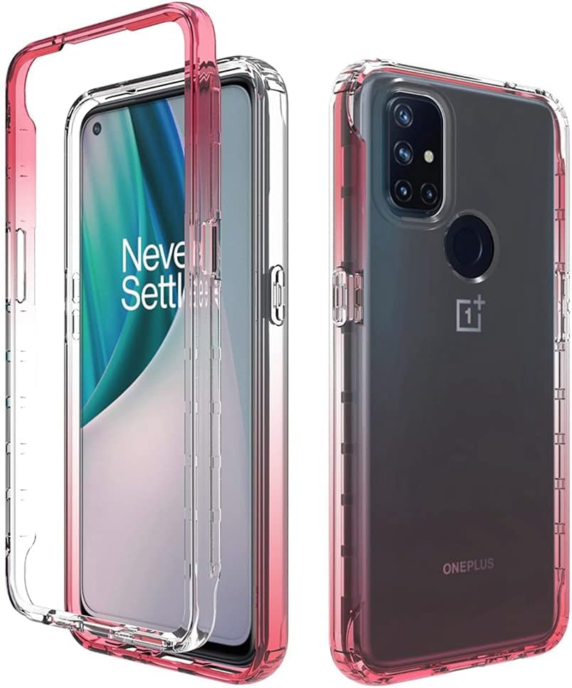 Bohefo Clear Case Compatible with Oneplus Nord N10 5G, Oneplus N10 Case for Girls Women, Cute Crystal TPU Bumper Shockproof Protective Phone Case Cover for Oneplus Nord N10 5G (Red)  Bohefo   