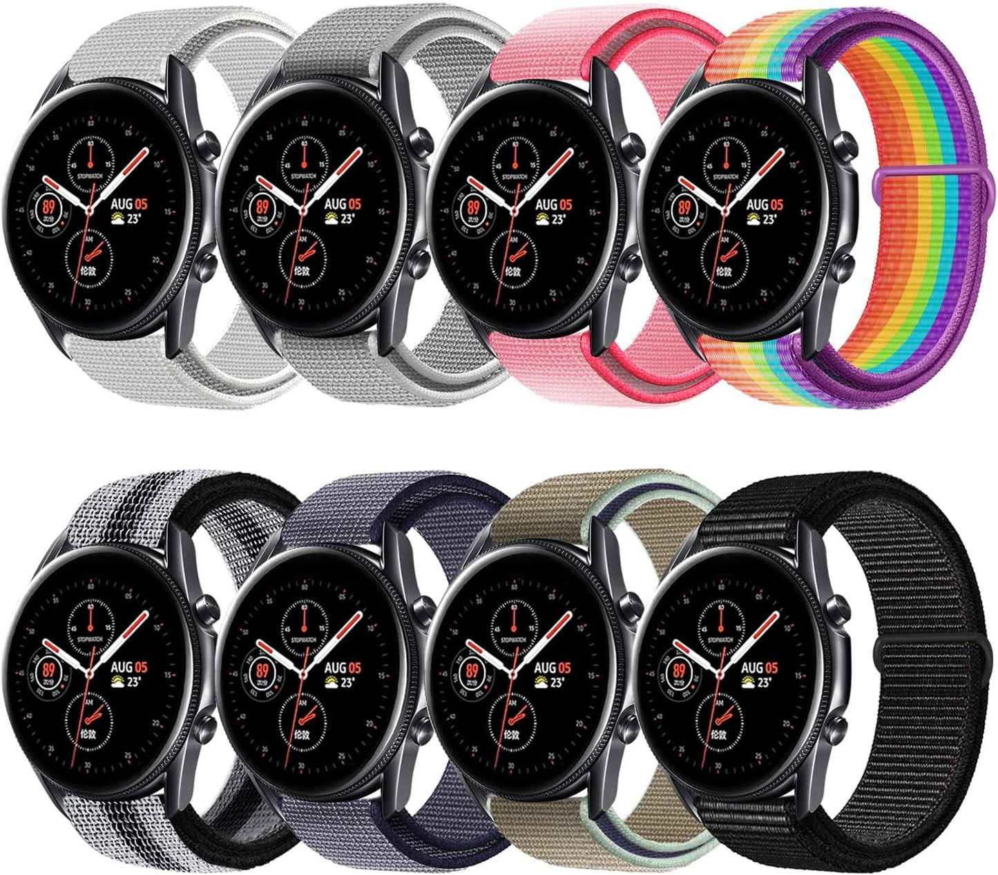 Morsey 22Mm Soft Nylon Watch Bands Compatible for Samsung Galaxy Watch 46Mm/Watch 3 45Mm/Gear S3 Frontier/Classic, Sport Strap Wristband Replacement Bracelet for Women Men (Black)  Morsey 8P1  