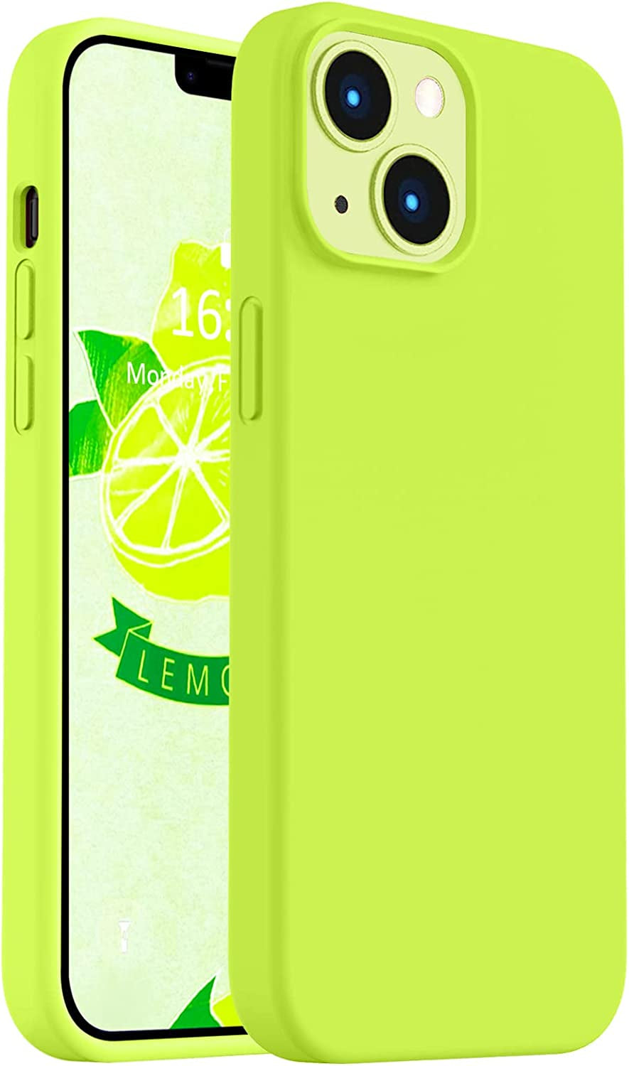 Vooii Compatible with Iphone 14 plus Case, [Upgraded Thickened Liquid Silicone] [Soft Anti-Scratch Microfiber Lining] Shockproof Full Body Protective Phone Case for Iphone 14 plus - Grape  Vooii Fluorescent Green  