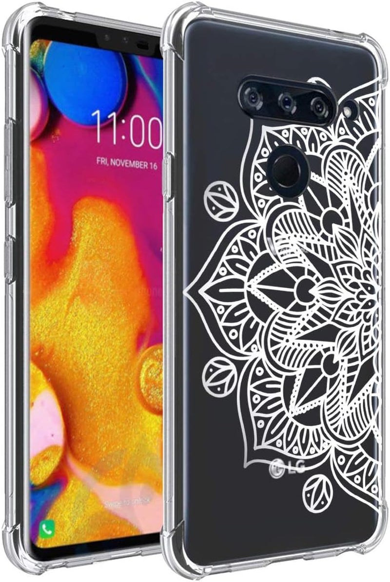 Gufuwo Flowers Clear Slim Designed for LG V40 Thinq Case,For LG V40 Case, Shock-Absorption Floral Flexible Soft TPU Protective Case Cover for LG V40 Thinq (Cactus)  Gufuwo Mandala  