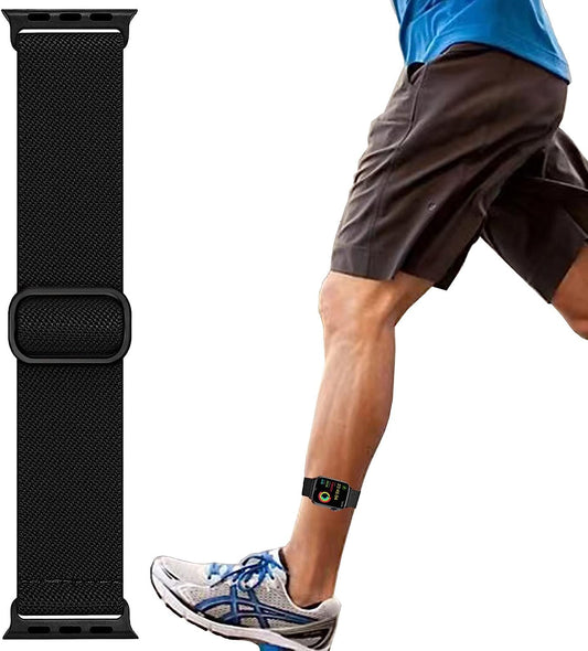 Elastic Ankle/Arm Band Compatible with Apple Watch 49Mm 45Mm 44Mm 42Mm 41Mm 40Mm 38Mm, Breathable Nylon Armband for Iwatch Ultra SE Series 8 7 6 5 4 3 2 1, Sport Loop Ankle Strap for Women Men  Keepamor   