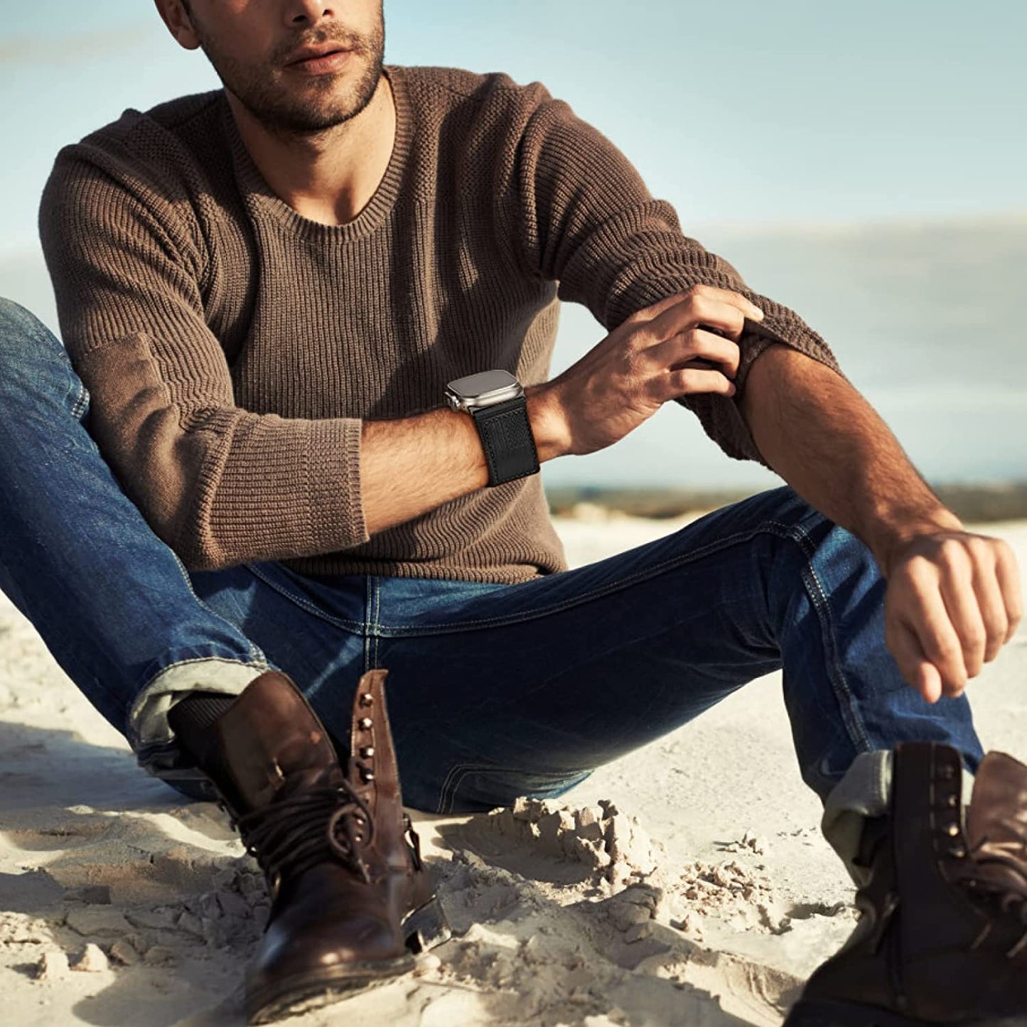 Suitisbest Bands Compatible for Apple Watch Ultra Band 49Mm 45Mm 44Mm 42Mm for Men, Wide Nylon Sports Strap Wristbands for Iwatch Ultra Series 8 7 6 5 4 3 2 1 SE, 2-Pack  Suitisbest   