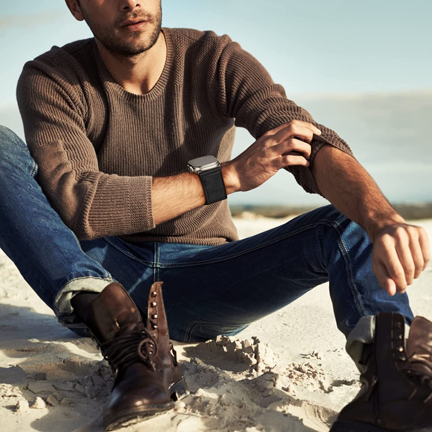 Suitisbest Bands Compatible for Apple Watch Ultra Band 49Mm 45Mm 44Mm 42Mm for Men, Wide Nylon Sports Strap Wristbands for Iwatch Ultra Series 8 7 6 5 4 3 2 1 SE, 2-Pack  Suitisbest   