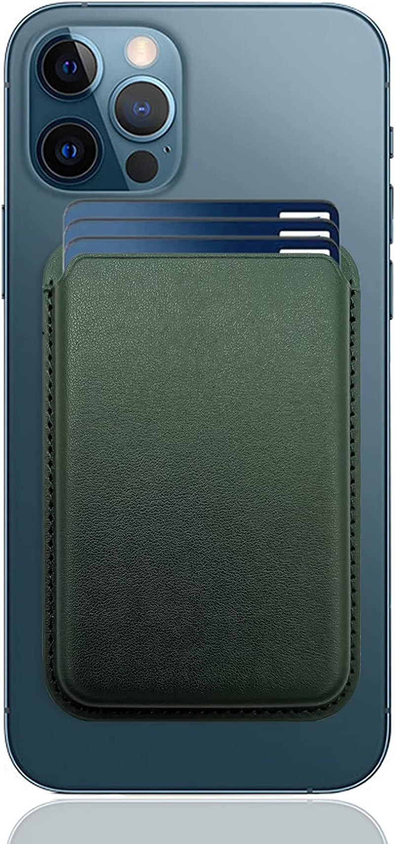 [2 Pack] Magnetic Card Holder Wallet for Iphone 14/13/12 Series with Magsafe, Leather Wallet for Iphone 14 Pro/Pro Max/Plus/14, Mag-Safe Wallet for Iphone 13 Pro/Pro Max/Mini/13/12 Series, Black Blue  iLodn ForestGreen  