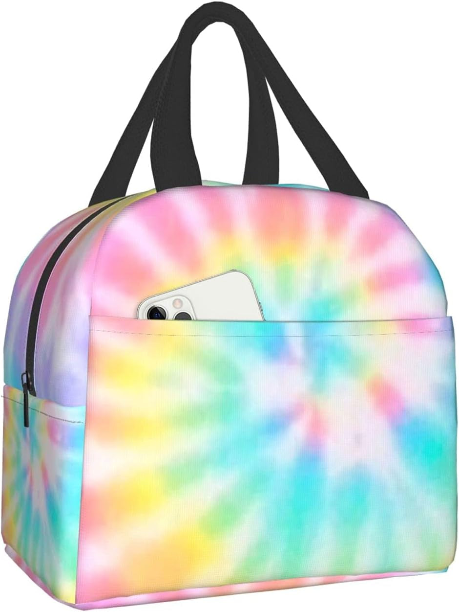 Fashion Blue and White Patchwork Lunch Box Insulated Cooler Lunch Tote Bag Travel Picnic Durable Shopping Reusable Waterproof Bags for Women  carati   