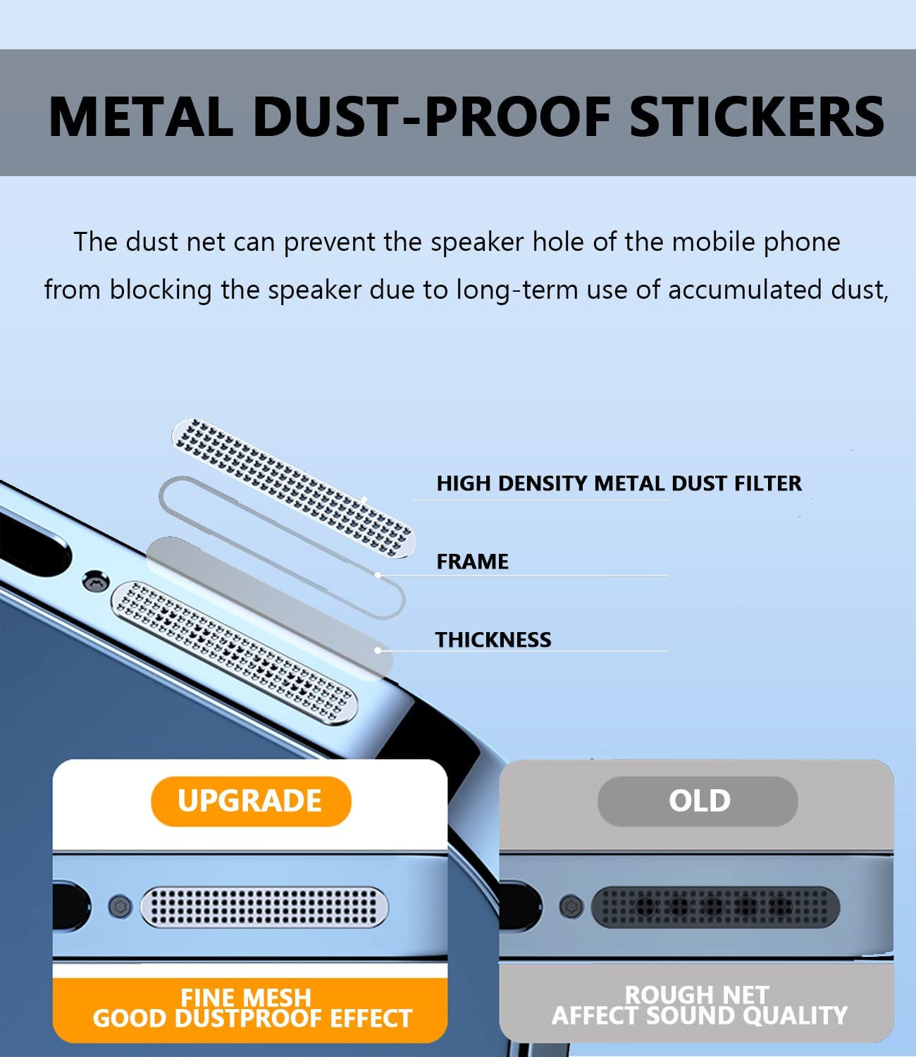 16 PCS Iphone Metal Speaker Dust Cover (8PCS Black and 8PCS Silver) 2PCS Iphone Metal Dust Plug 10PCS Silicone Dust Plugs,With Cleaning Tools Compatible Iphone 12/13 /14 Pro/Pro Max/Iphone Series  Pohgelan   