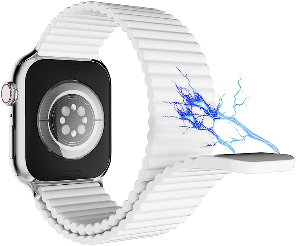 Heike Sport Loop Compatible with Apple Watch Ultra Bands 49Mm 45Mm 44Mm 42Mm 41Mm 40Mm 38Mm, Soft Silicone Magnetic Clasp Adjustable Replacement Wristband for Iwatch Series SE Ultra 8 7 6 5 4 3 2 1 for Women Men  HeiKe   