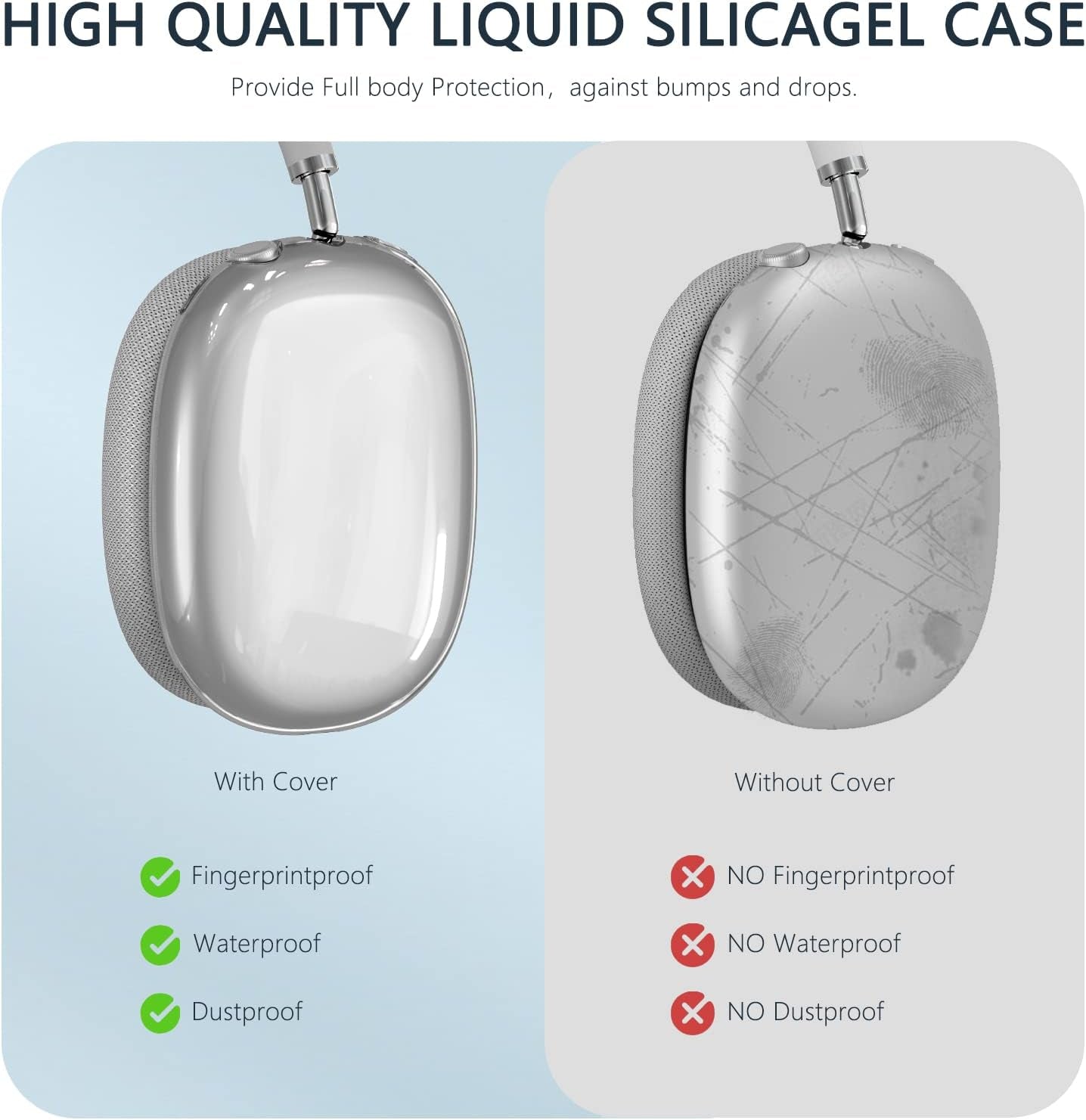 Clear Airpods Max Case and Silicone Airpod Max Automatic Sleep Function Protective Headphones Case,Inesore for Apple Airpods Max Case Accessories anti Scratch Dust Prevention(Black Case+Clear Case)  Inesore   