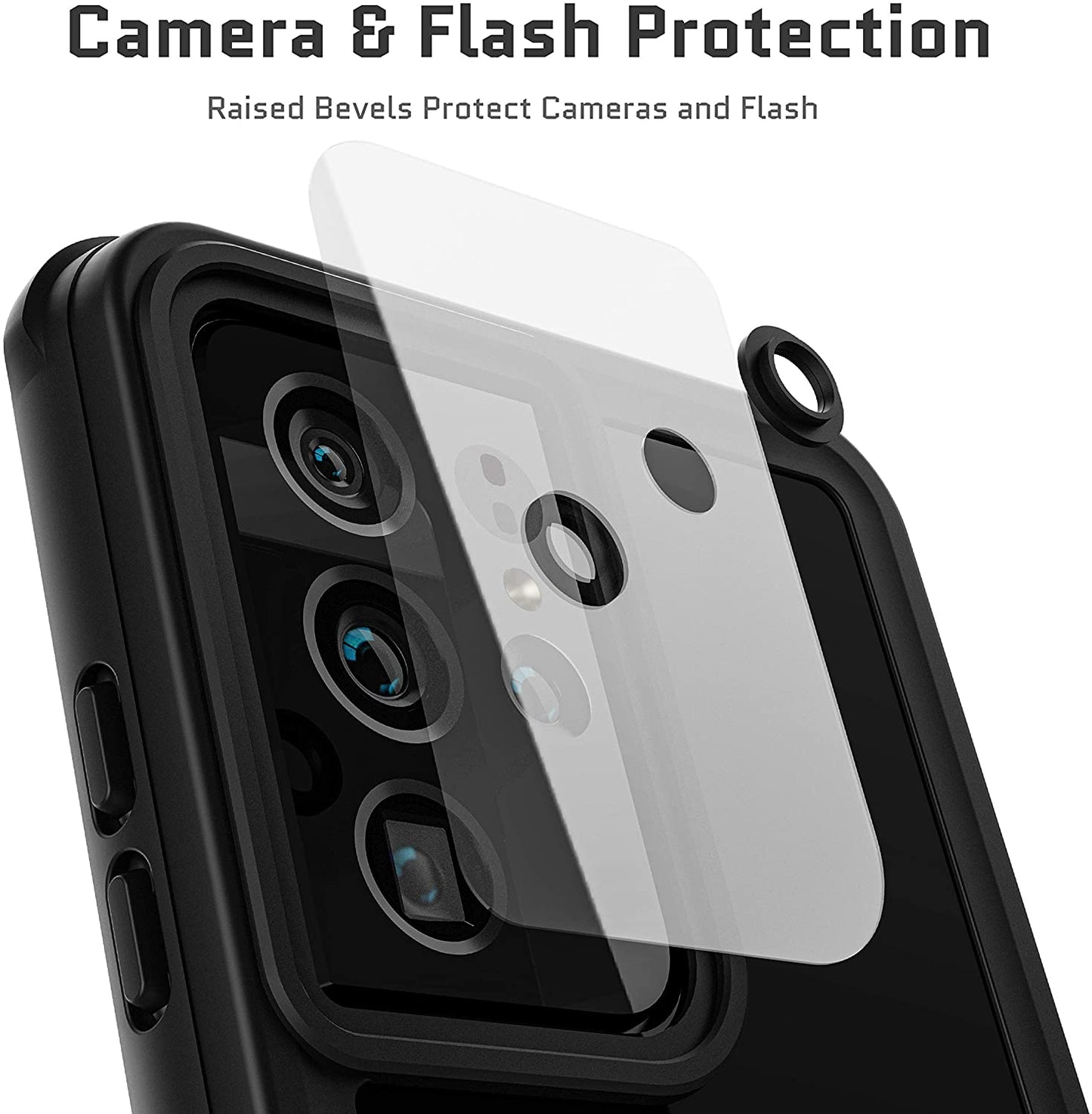 Ghostek NAUTICAL Samsung Galaxy S21 Ultra Case Waterproof Screen and Camera Lens Protector Built-In Tough Heavy Duty Shockproof Protection Phone Covers Designed for 2021 S21 Ultra 5G (6.8Inch) (Black)  Ghostek   