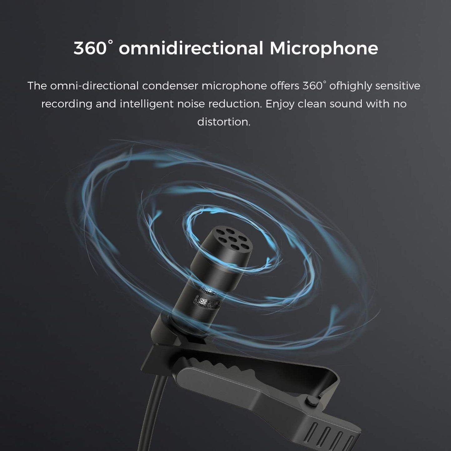 MIRFAK MC1 Lavalier Microphone 360°Ofhighly Sensitive Recording Omni-Directional Condenser Microphone Compatible with Dslrs, Camcorders, Mobile Phones, Pcs and Audio Recorders  MIRFAK   
