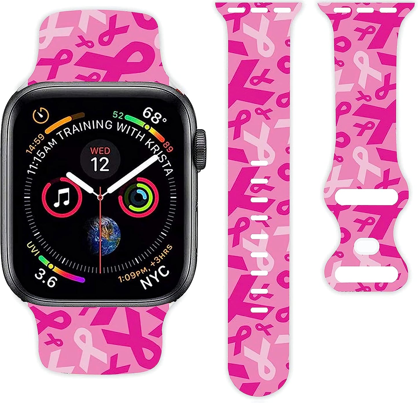 LGBT Pride Watch Band Compatible with Apple Watch 38Mm 40Mm 41Mm 42Mm 44Mm 45Mm, Soft Silicone Rainbow Sport Strap Replacement Band for Iwatch Series 7 6 5 4 3 2 1 SE…  MohuanDd Breast Cancer Awareness-B 42mm/44mm/45mm 