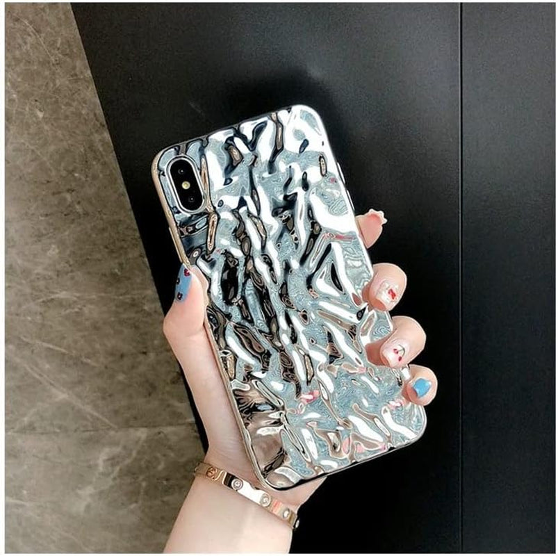 Yebowe Compatible with Iphone 13 Mini Case, Cute 3D Tin Foil Pleated Luxury Phone Cover for Women Girls Cool Bling Designer Soft Silicone Case for Iphone 13 Mini, Pink  Yebowe Silver Iphone Xs Max 