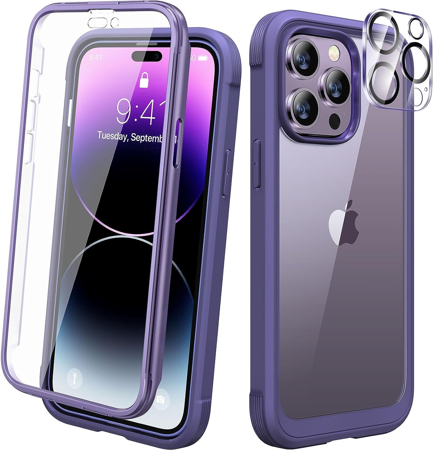 Diaclara Designed for Iphone 14 Pro Case 6.1’’, [2023 Upgraded] Full Body Rugged Case W/Built-In Touch Sensitive Anti-Scratch Screen Protector+9H Tempered Glass Camera Lens Protector (Bean Yellow)  Diaclara   