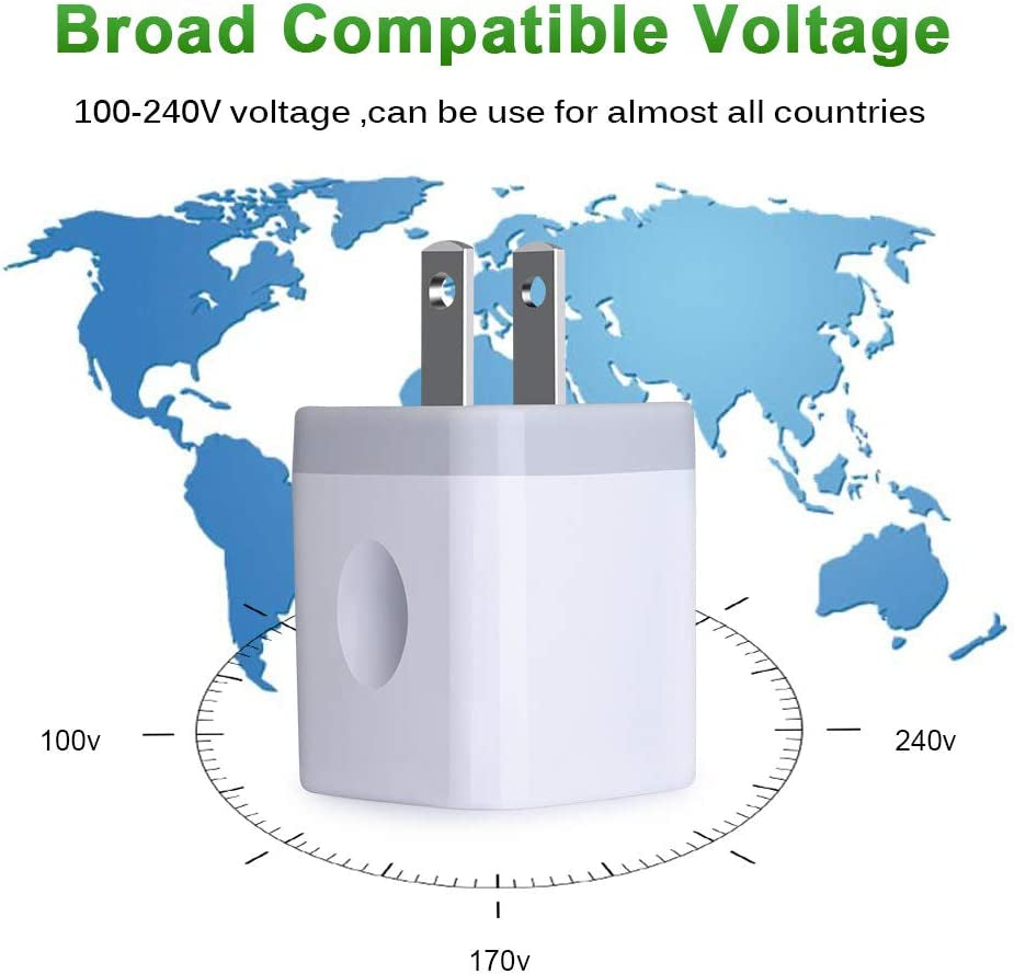 USB Plug, USB Wall Charger 3 Pack, Gigreen Dual Port USB Electrical Plug Cube 5V 2.1A Charging Block USB Outlet Plugs Compatible Iphone 11 XS X 8 7, LG V30 G8, Samsung S20 S10+ S9 S8 Note 9 8, Moto G6  Shenzhen Putuo Technology Co.,Ltd   