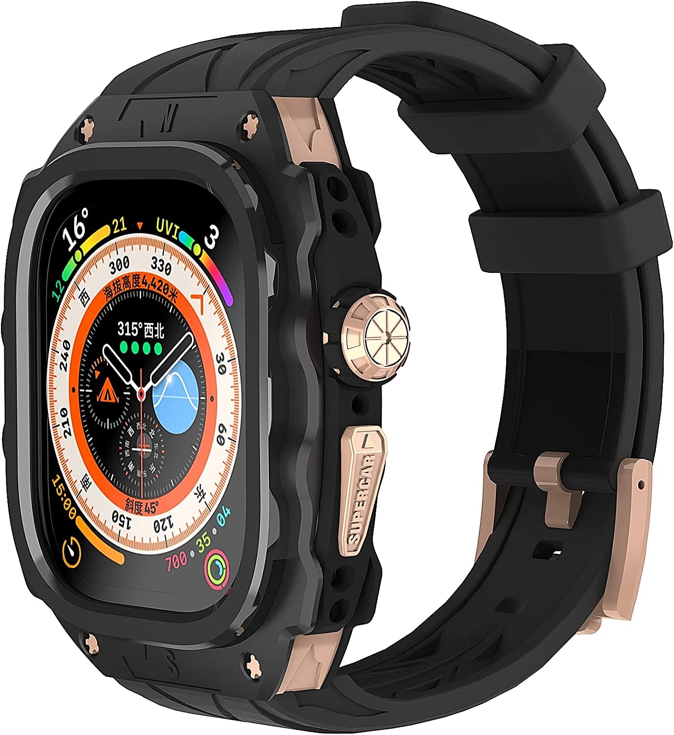 Yimingsun Metal Case for Apple Watch Ultra 49Mm Band Men Rugged Case Bumper Heavy Duty Metal Cover for Apple Watch Ultra 49Mm  YiMingSun   