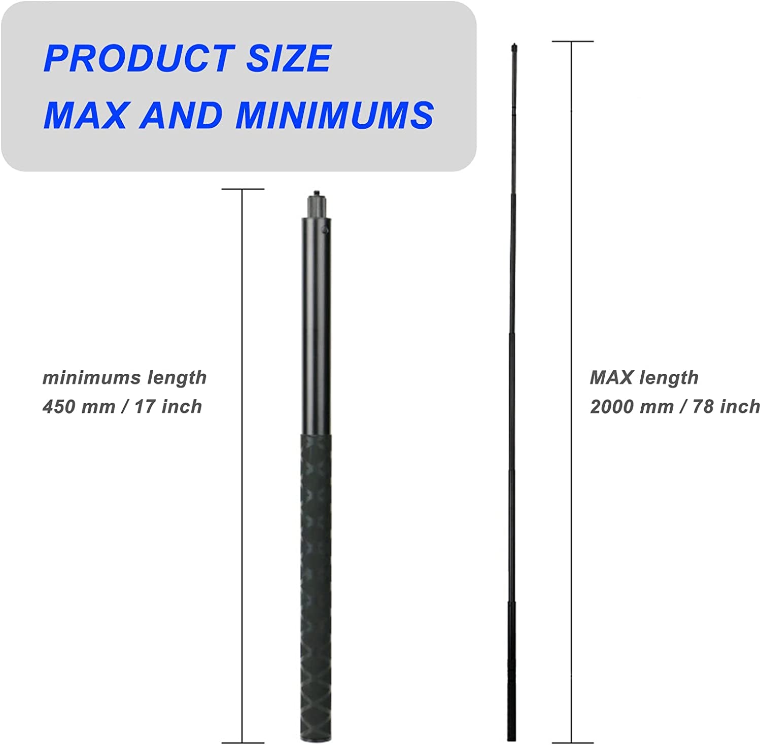 SRUIM 200Cm(78Inch) Invisible Selfie Stick Compatibility for Insta360 ONE X3 X2 RS R GO 2  SRUIM   