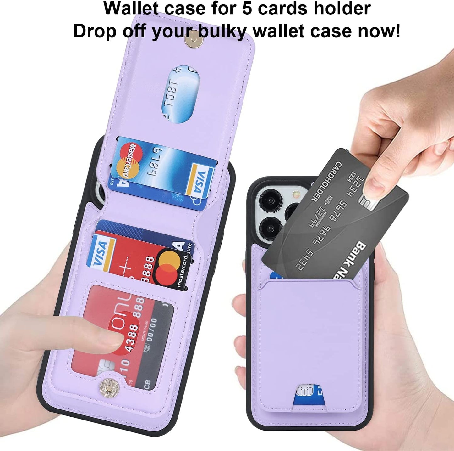 Ｈａｖａｙａ Iphone 13 Pro Max Phone Case Magsafe Compatible,Iphone 12 Pro Max Case Wallet with Card Holder,Magnetic Detachable,Magnetica Mag-Safe Cover with Kickstand for Women and Men-Purple  Ｈａｖａｙａ   