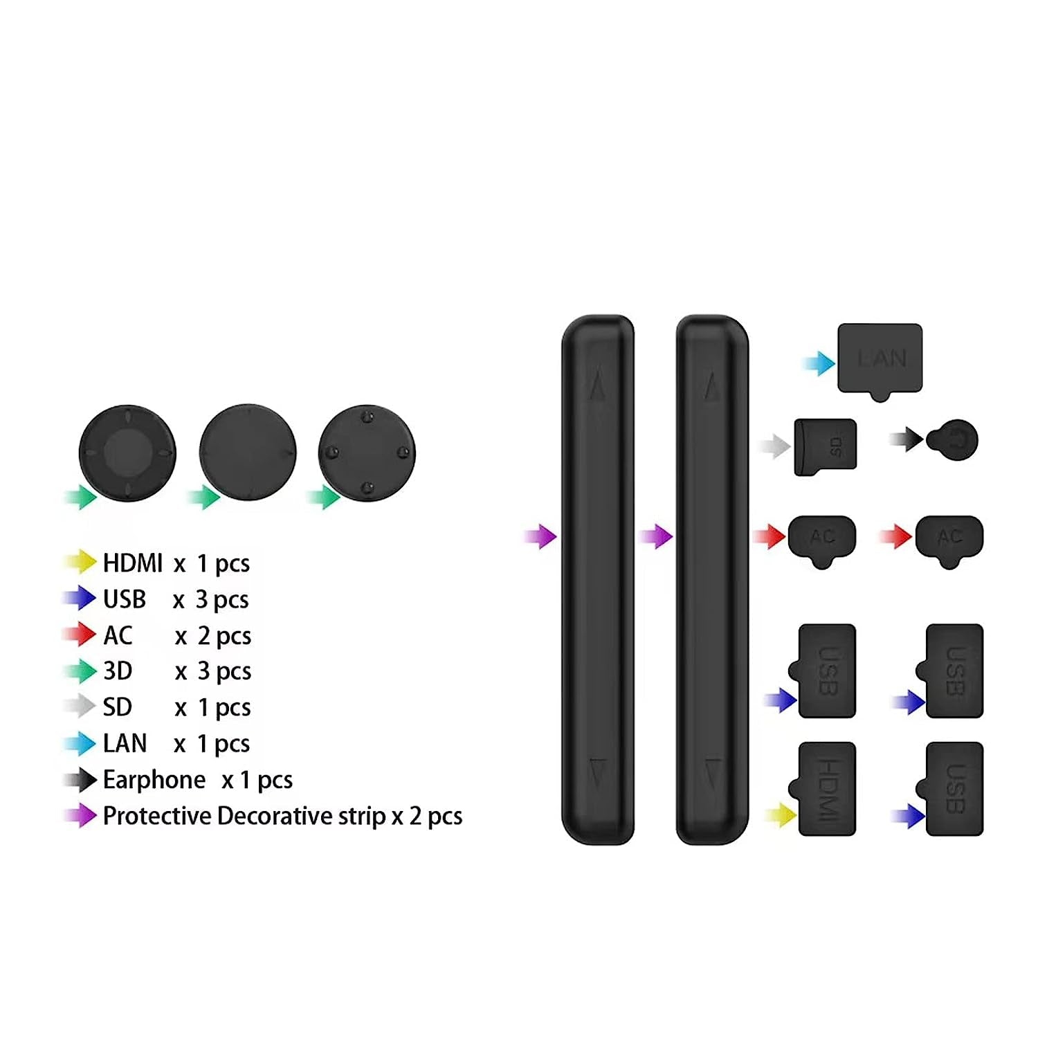 ECHZOVE Switch OLED Silicone Soft Rubber Dust Proof Plug, Nintendo Switch Dust Proof Cover Assessories Kits,Dust Cover for HDMI, USB, AC, SD, LAN, Earphone(14 Pack)  ECHZOVE   