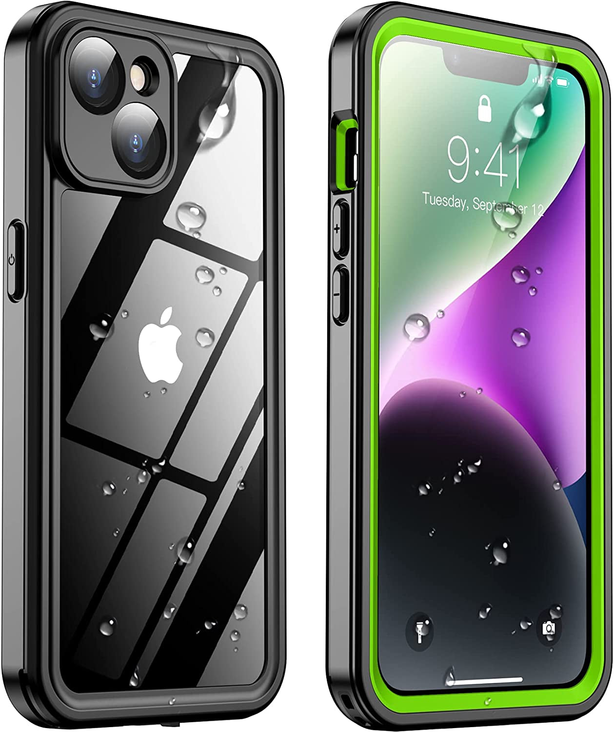 Temdan [Real 360 for Iphone 13 Case Waterproof, Built-In 9H Tempered Glass Camera Lens & Screen Protection [12FT Military Dropproof][Full-Body Shockproof][Dustproof][Ip68 Underwater]-6.1 Inch Black  Temdan   