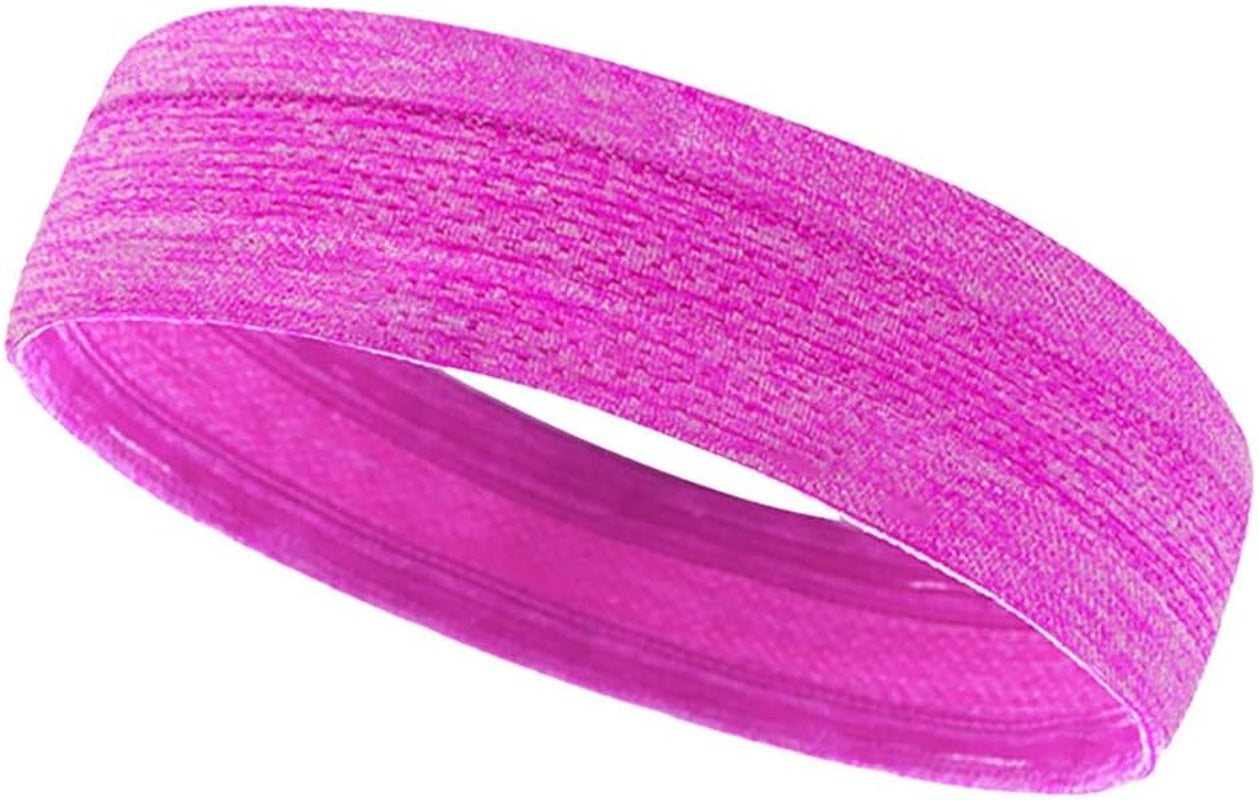 Cnebo Yoga Sports Headband for Women & Men, Breathable Solid Sweatband Anti-Slip Headbands Workout Running Headwrap Hair Bands  Cnebo Headbands Hot Pink  