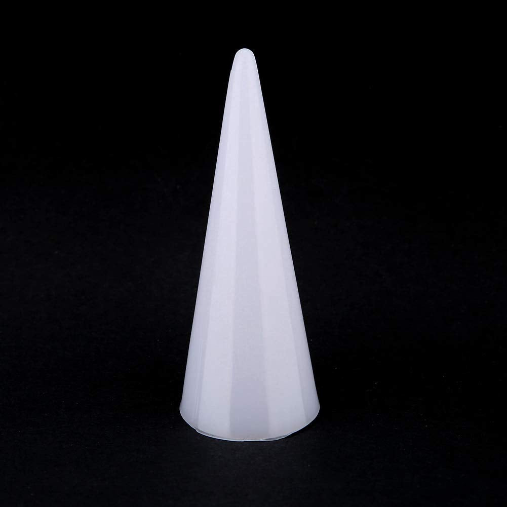 Salmue 5Pcs Plastic Finger Cone Ring Stand, Single Finger Display Ring Holder Showcase Stand Jewelry Rings Organizer, White Ring Showing Organizer Exhibition Stand(White)  Salmue   