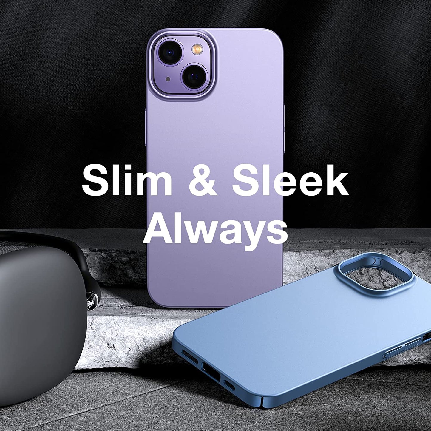 TORRAS Slim Fit for Iphone 14 Case/Iphone 13 Case Ultra-Thin Sturdy Protective Cover with Non-Slip Grip & No Fingerprint Hard Plastic Phone Case for Iphone 14/13 (6.1"), Clove Purple  TORRS   