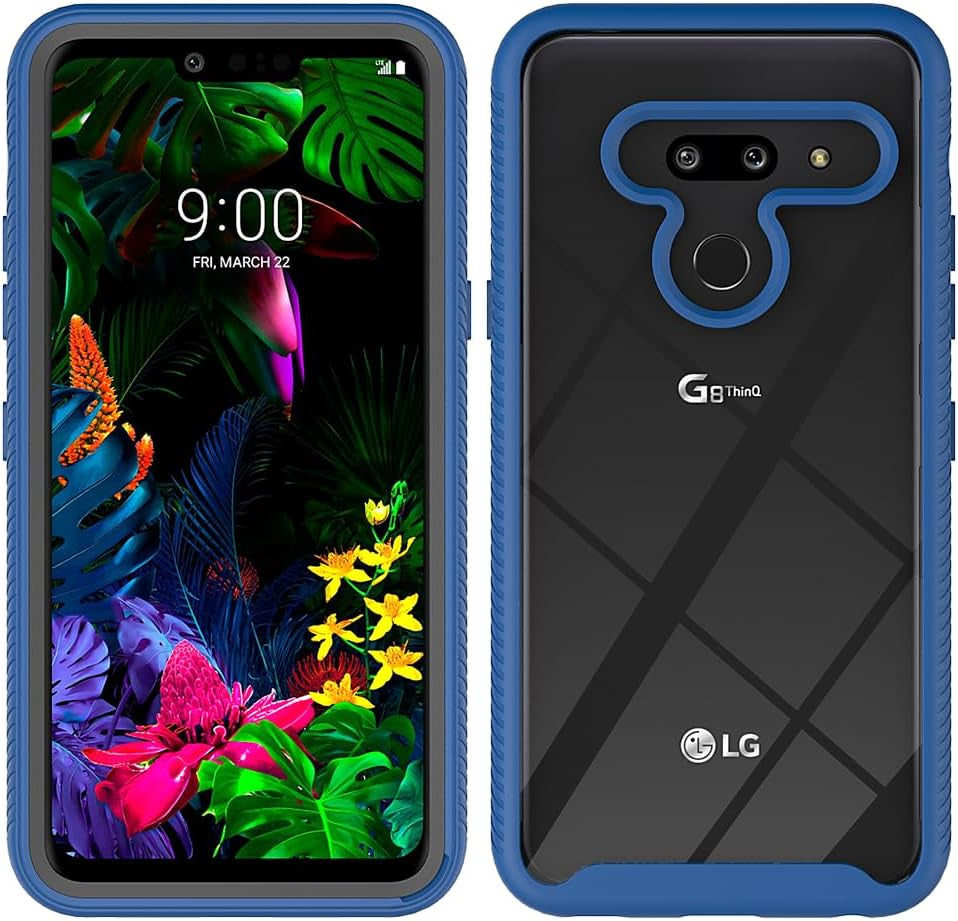 Bumper Case for LG G8 Thinq, Double Layer Protection for LG G8 Thinq Case, PC Front Bumper + Back Cover Non-Slip Combination Phone Cover for LG G8 Thinq Light Blue  Generic Blue Lg G8 Thinq Case 