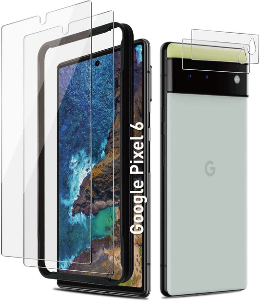 Pixel 6 Screen Protector Tempered Glass with Camera Lens Protector for Google Pixel 6 [Fingerprint Unlock][Anti-Scratch][6.4 Inch][2+ 2 Pack ]  AACL   
