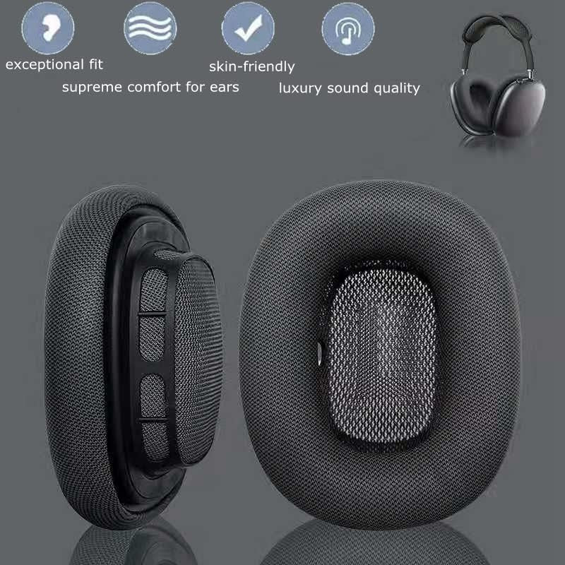 Ear Cushions for Appple Airpods Max Replacement Leather Earpads Sweat Proof Ear Cups Cushion Replace for Airpod Max Headphone with Protein Leather Memory Foam and Magnet (Space Gray)  wjiaw hardware and plastic factory   