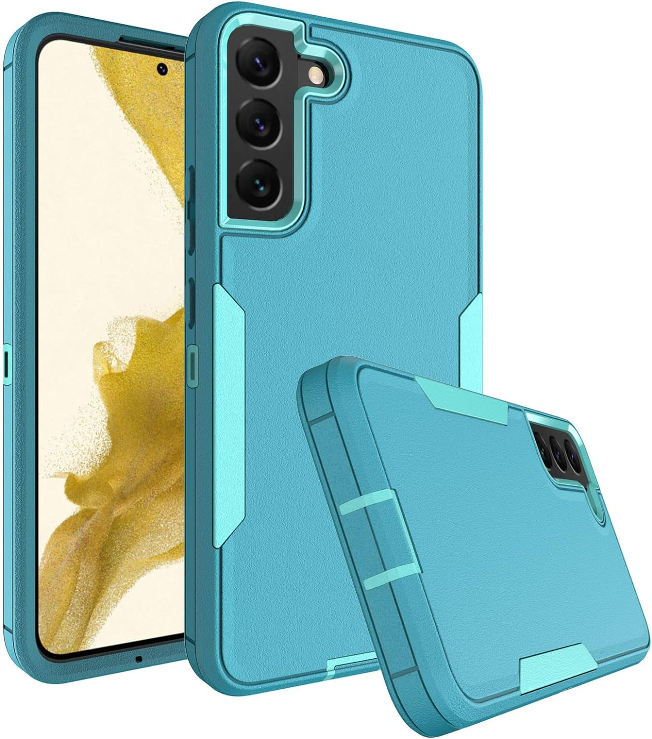 Dahkoiz for Samsung Galaxy S22 plus Case, Dust-Proof Port Cover, Full Body Durable Silicone Rubber Phone Case for Samsung Galaxy S22 plus 5G, Black  UNISMART INC Galaxy S22 Plus Case Teal Galaxy S22 Plus 