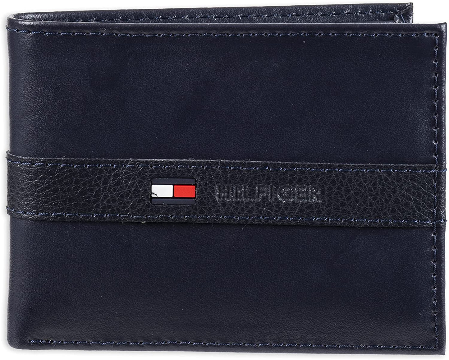 Tommy Hilfiger Men'S Genuine Leather Passcase Wallet with Multiple Card Slots  Tommy Hilfiger Men's Accessories Navy Ned One Size 